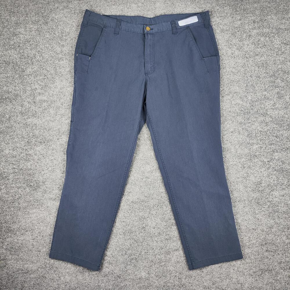 Carhartt Pants Mens 40x30 Blue Relaxed Fit Canvas Work Carpenter Straight Leg